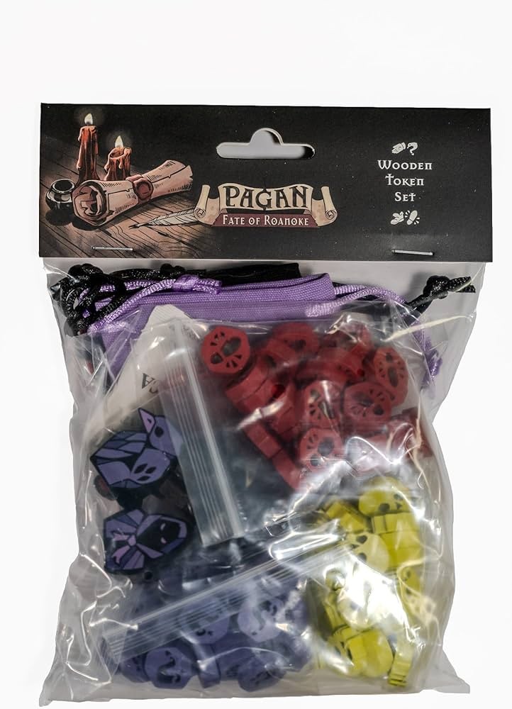 Pagan 125 Holztokens (+ 3 Taschen)