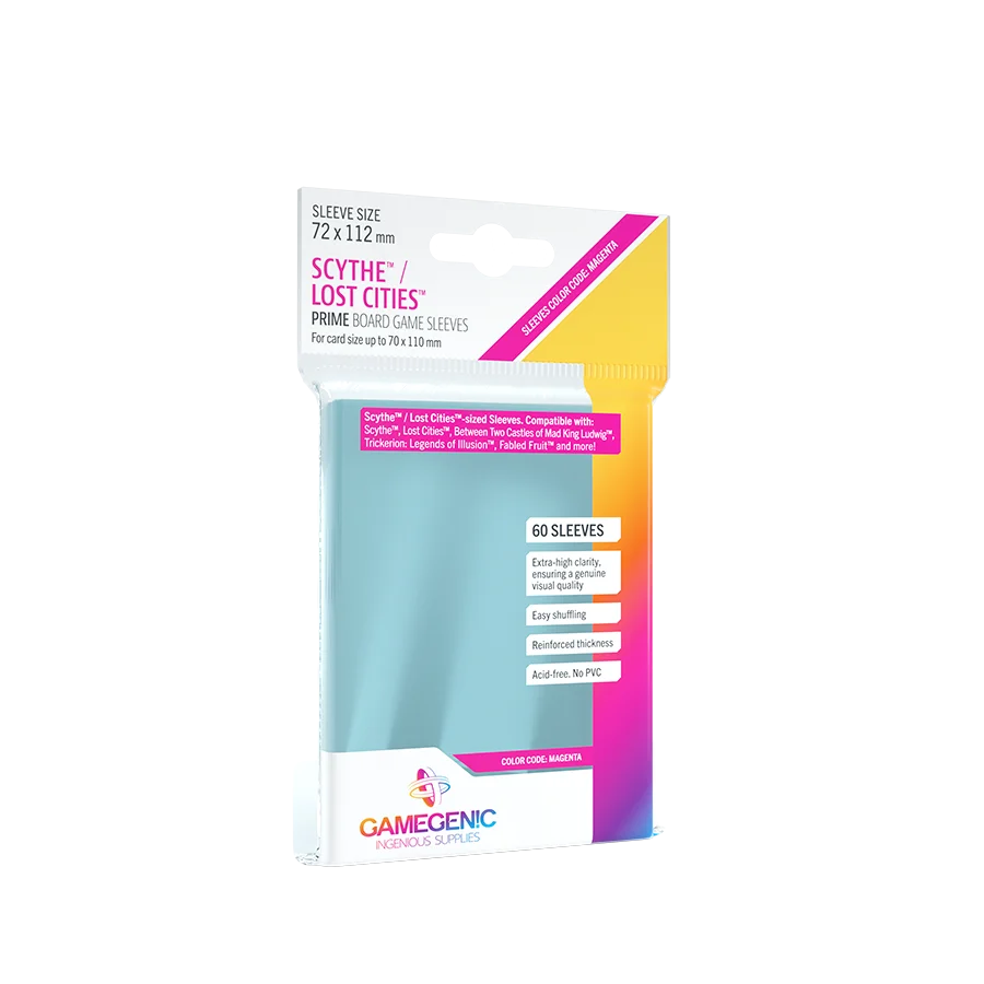 Gamegenic - Prime Scythe/Lost Cities Sleeves 72 x 112 mm - Clear