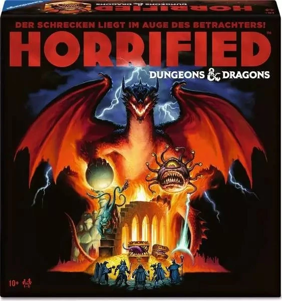 Horrified D&D Brettspiel mit Monstern aus Dungeons & Dragons, Heldenfiguren und Spielplan