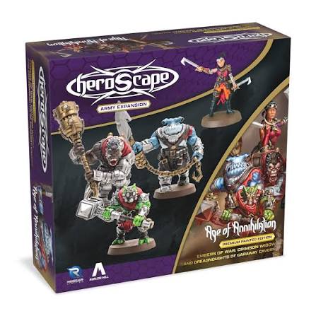 Heroscape Crimson Widow & Dreadnoughts Erweiterung mit 4 Miniaturen und Armeekarten