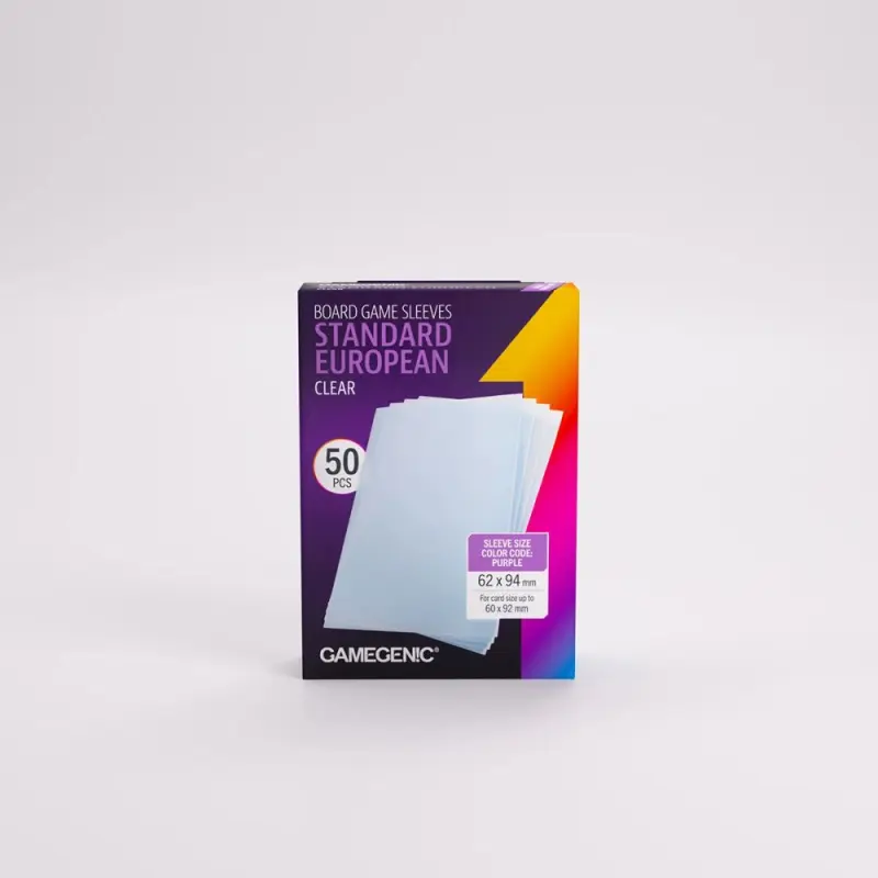 Gamegenic - Prime Standard European-Sized Sleeves 62 x 94 mm - Clear (50)