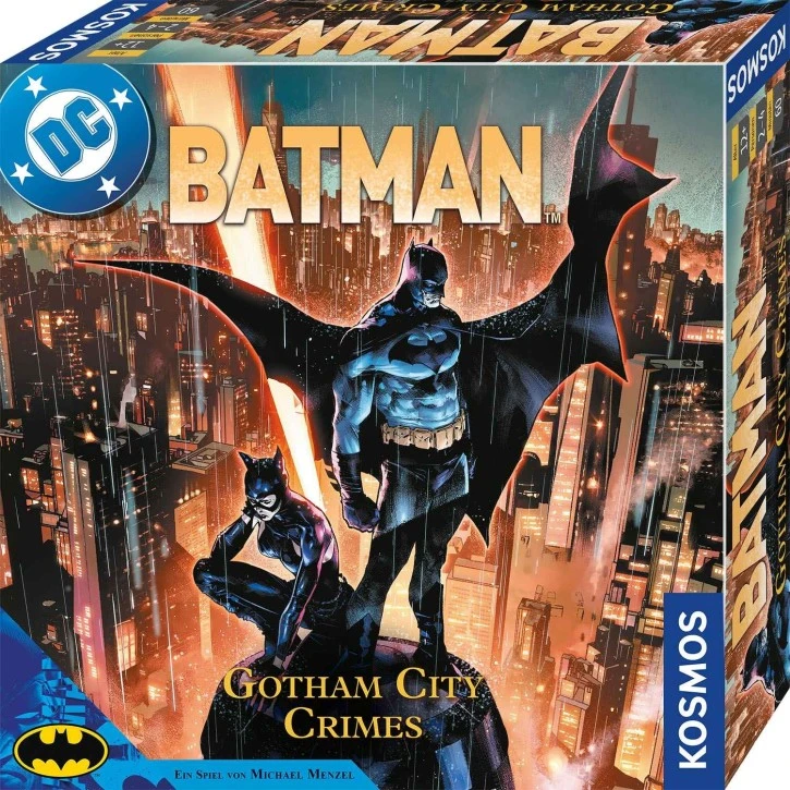 Batman Gotham City Brettspiel mit Batman, Batgirl, Batwoman, Nightwing, Spielfiguren, Storykarten, Batmobil und Gotham-Spielplan